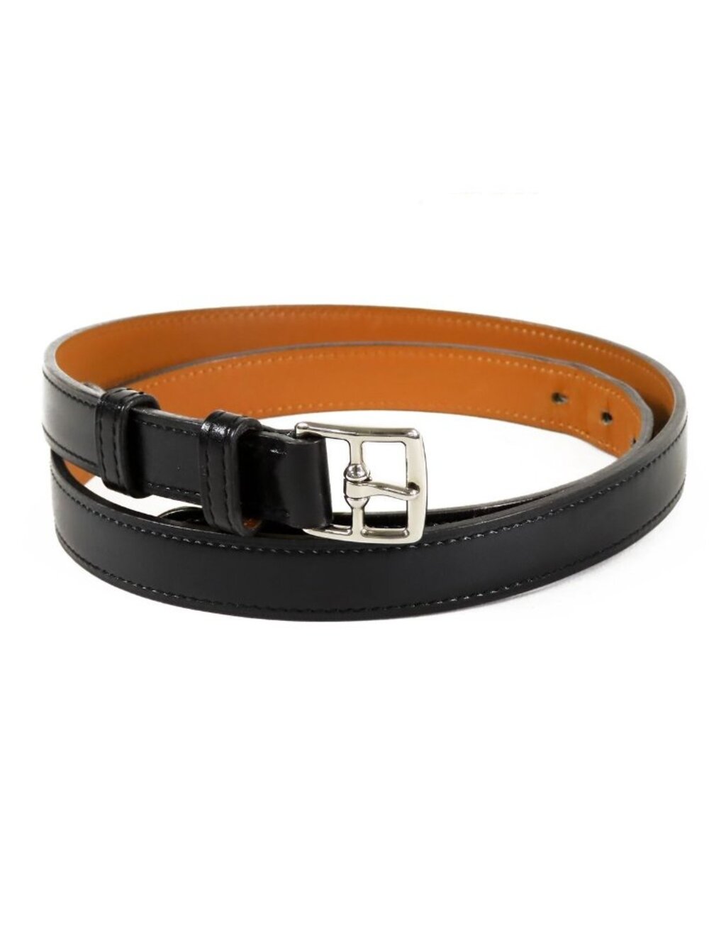Hermes Etriviere Belt Black Silver Box Calf 80